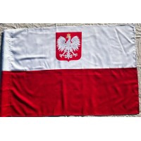 Flaga Polski z godłem (F6GG), gabardyna